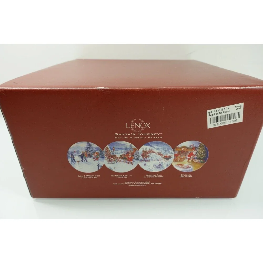 Lenox Santa's Journey Set of 4 Party Plates - New in Box